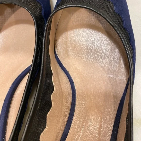 Chloe Heels size 40 Navy Suede Black Mesh - Picture 6 of 16
